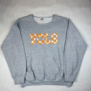 Vintage Gildan Tennessee Volunteers VOLS Checkered Appliquéd Sweatshirt - Medium